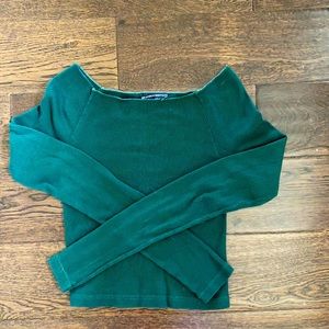 Brandy Melville off the shoulder dark green top